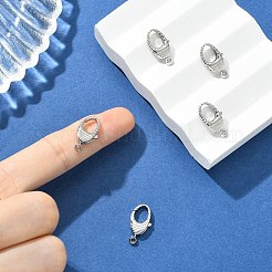 シェグレース 真鍮製ロブスタークラスプ  カドミウムフリーと鉛フリー＆ニッケルフリー  プラチナメッキ  19x11x4mm  穴：1.5mm&nbsp;XGRQ5F376-795P