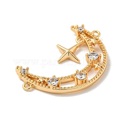Brass Micro Pave Clear Cubic Zirconia Pendants&nbsp;KK-K378-01G-01