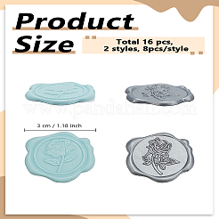 16Pcs 2 Styles Flower Adhesive Wax Seal Stickers&nbsp;DIY-LP0005-93