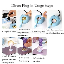 25A 250V Cat Paw Print Plastic Electric Wax Seal Warmer Kit with Spoon&nbsp;STAM-K001-06B