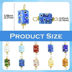 30Pcs Handmade Millefiori Glass Connector Charms&nbsp;PALLOY-YW00113