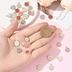 30Pcs 6 Styles Alloy Enamel Pendants&nbsp;ENAM-YW0009-11