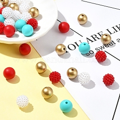 DIY Round Silicone & Acrylic & Berry Beads Making Findings Kits&nbsp;DIY-FS0006-26C