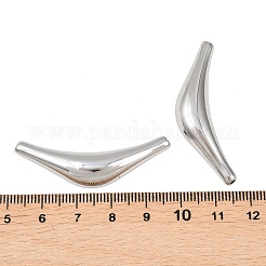 304ステンレススチールビーズ  湾曲バー  ステンレス鋼色  13.5x45.5x6.5mm  穴：1.5mm&nbsp;STAS-F339-02P