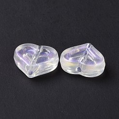 透明なアクリルビーズ  キラキラビーズ  ハート  ゴーストホワイト  12.5x14.5x5mm  穴：1.8mm  約750個/500g&nbsp;OACR-E014-03
