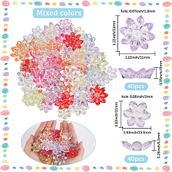 80Pcs 2 Styles Transparent Acrylic Bead Caps&nbsp;TACR-SP0001-28