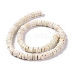 天然石ハウライトビーズ連売り  フラットラウンド  8x3mm  穴：1mm  約116個/連  15.35インチ（39cm）&nbsp;G-C240-02