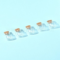 18 個のガラス瓶  コルクプラグ付き  ウィッシングボトル  コラム  透明  3x3cm  容量：10ml（0.34fl.oz）&nbsp;CON-FS0001-14A