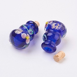 Handmade Lampwork Perfume Bottle Pendants&nbsp;LAMP-P044-B