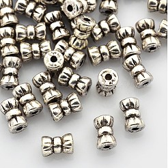 チベット風亜鉛合金ビーズ  鉛フリー＆カドミウムフリー  アンティークシルバー  6x4mm  穴：1mm&nbsp;LF0413Y-NF