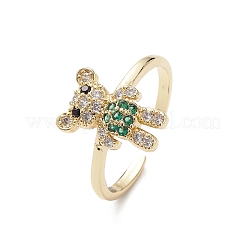 Bear Cubic Zirconia Cuff Ring&nbsp;RJEW-M146-02