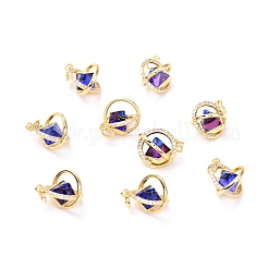 Brass Micro Pave Cubic Zirconia Pendants&nbsp;ZIRC-O044-19MC-G