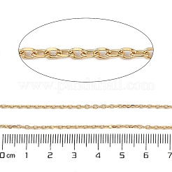 イオンプレーティング（IP）304ステンレスリンクチェーン  スプールで  ハンダ付け  18KGP本金メッキ  2.5x1.5x0.5mm  約32.81フィート（10m）/ロール&nbsp;CHS-A011-11B-G