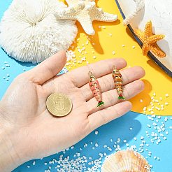 2本2色真鍮エナメルペンダント  魚  18KGP本金メッキ  ミックスカラー  40x10mm  穴：3mm  1pc /カラー&nbsp;KK-CJ0005-79