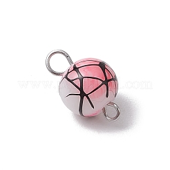 304ステンレススチールループ付き  ミックスカラー  ステンレス鋼色  13.5x8mm  穴：1.6~2.8mm&nbsp;PALLOY-JF03541-02