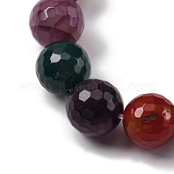 天然の龍脈瑪瑙（染色・加熱）ビーズ連売り  多面カット  ラウンド  カラフル  15~16mm  穴：1.5mm  約25個/連  14.96''~15.55''（38~39.5センチメートル）&nbsp;G-K390-A13-01