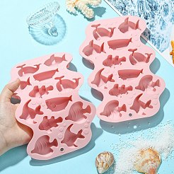 海の魚の DIY シリコーン型  フォンダン型  レジン型  チョコレート用  キャンディ  UVレジンとエポキシレジンのクラフト作り  ピンク  201x135x19mm  内径：28.5~41.5x44~48mm&nbsp;SIMO-CJC0002-01