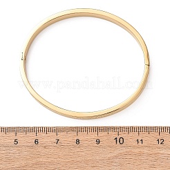 女性用304ステンレススチールヒンジ付きバングル  ローマ数字付き  イオンプレーティング（ip）  長持ちメッキ  18KGP本金メッキ  1/4インチ（0.6cm）  内径：2x2-3/8インチ（5x5.9cm）&nbsp;BJEW-B161-09G