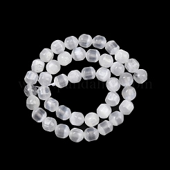 天然セレナイトビーズ連売り  ドラム  ホワイト  9x8mm  穴：0.9~1mm  約45個/連  15.35''（39センチメートル）&nbsp;G-F805-01