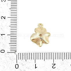 キュービックジルコニアペンダント付きラックメッキ真鍮  花のチャーム  18KGP本金メッキ  14x11x3mm  穴：1.2mm&nbsp;KK-Q018-01G