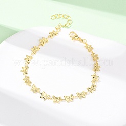 Brass Link Chain Bracelets for Women&nbsp;BJEW-C140-07G