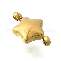 304ステンレススチールコネクタチャーム  スターリンク  イオンプレーティング（ip）  14KGP本金メッキ  10x6x3mm  穴：1mm&nbsp;STAS-H233-23G