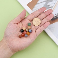 天然と合成の宝石用原石ビーズ  宝石の球  ワイヤー包まれたペンダント作りのために  穴なし/ドリルなし  ラウンド  ミックスカラー  10mm&nbsp;G-S117-10mm-M