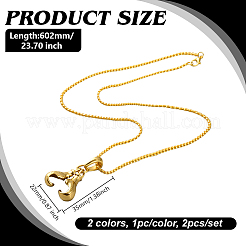 2Pcs 2 Colors Stainless Steel Boxing Glove Pendant Box Chain Necklaces for Men&nbsp;NJEW-HY0001-09B
