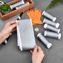 8セット2スタイルPVCユニバーサルカードアエッジガードドアシルプロテクター  プラスチックスクレーパー付き  衝突防止ステッカー  銀  90~104x7.4x0.02cm  4セット/スタイル&nbsp;DIY-AR0004-42A
