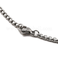 Alloy Dragon Pendant Necklace with 201 Stainless Steel Box Chains&nbsp;NJEW-D053-01AS