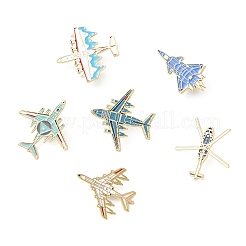 6Pcs 6 Styles Airplane Enamel Pins&nbsp;JEWB-CJ0002-99