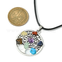 Alloy Tree of Life Pendant Necklaces&nbsp;NJEW-JN04559-01