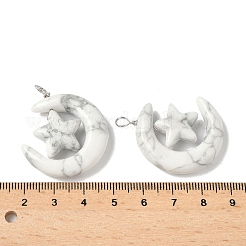 Natural Howlite Pendants&nbsp;G-Z086-01P-18