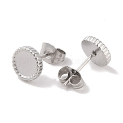 Non-Tarnish 304 Stainless Steel Flat Round Stud Earrings for Women&nbsp;EJEW-G389-02P
