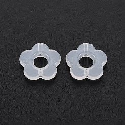透明なアクリルビーズ  花  ホワイトスモーク  14.5x14.5x4mm  穴：1.5mm  約1240個/500g&nbsp;TACR-T003-17B-02