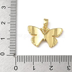 真鍮製エナメルペンダント  バタフライチャーム  レッド  13x20.5x2.7mm  穴：4x2.5mm&nbsp;KK-F924-11G-02