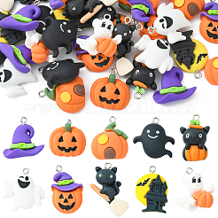 40Pcs 10 Styles Opaque Resin Pendants&nbsp;RESI-CJ0002-89