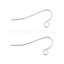 真鍮のピアスフック  鉛フリー＆カドミウムフリー＆ニッケルフリー  フラットイヤーワイヤー  銀  11mm  穴：2mm  ピン：1mm&nbsp;KK-H258-06H-S