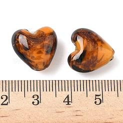 Handmade Gold Sand Lampwork Beads Strands&nbsp;LAMP-Q045-08A-02