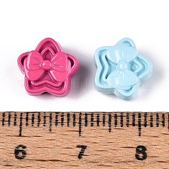 焼き付け塗料合金ビーズ  スター  ミックスカラー  10x10.5x6.5mm  穴：1.8~2mm&nbsp;PALLOY-T090-68