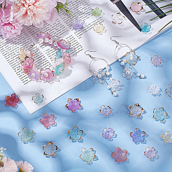 200種類のアクリルビーズキャップ2個  花  ミックスカラー  17.5~23.5x18~23.5x1.5~5mm  穴：1.5mm  100個/スタイル&nbsp;OACR-AR0001-38