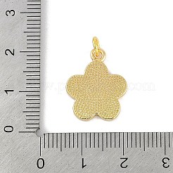 真鍮製エナメルペンダント  丸カン付き  カドミウムフリー＆ニッケルフリー＆鉛フリー  18KGP本金メッキ  花のチャーム  きいろ  18.5x15x1mm  穴：3mm&nbsp;KK-B114-15G-01