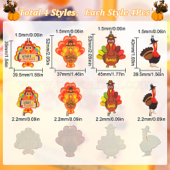 16Pcs 4 Styles Thanksgiving Day Opaque Acrylic Pendants&nbsp;SACR-SC0001-18