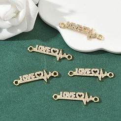 SHEGRACE Brass Micro Pave Clear Cubic Zirconia Connector Charms&nbsp;XGRQ3D931-494G