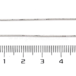 スターリングシルバーベネチアンチェーン925個  ハンダ付け  スプール/カード用紙なし  プラチナ  1x0.5x0.5mm&nbsp;STER-P064-05S