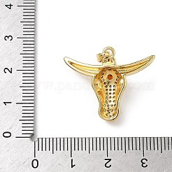 Brass Micro Pave Cubic Zirconia Pendants&nbsp;KK-F924-17A-G