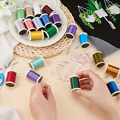 ポリエステル刺繍糸  衣類用アクセサリー  ミックスカラー  0.5mm  40色  1pc /カラー  40個/箱&nbsp;OCOR-WH0078-78