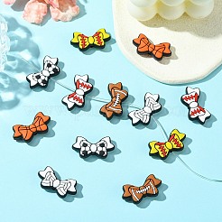 12Pcs 6 Colors Bowknot Food Grade Eco-Friendly Silicone Beads&nbsp;SIL-CJ0002-37