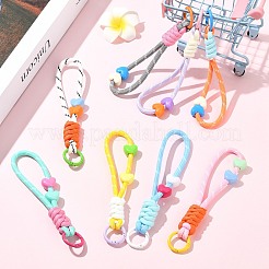 8個 8スタイルのカラフルなハート型ポリエステルノットペンダントデコレーション  ミックスカラー  140x25mm  1個/スタイル&nbsp;ST-CJ0028-14