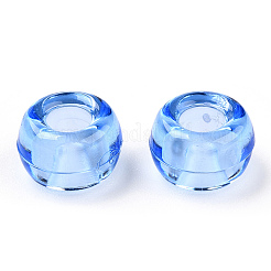 透明プラスチックビーズ  バレル  コーンフラワーブルー  9x6mm  穴：3.8mm  約1950個/500g&nbsp;KY-T025-01-E01